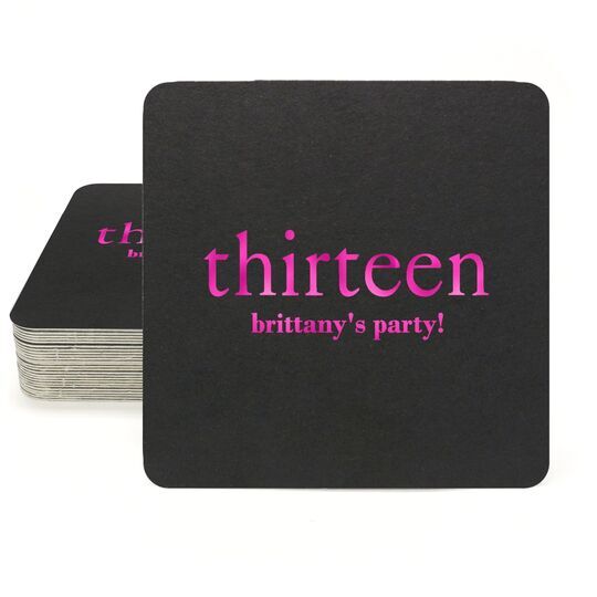 Select Your Big Number Square Coasters